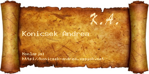 Konicsek Andrea névjegykártya